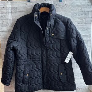 Black Quilted coat Harve Benard riding puffer‎ winter jacket Womens 1X new